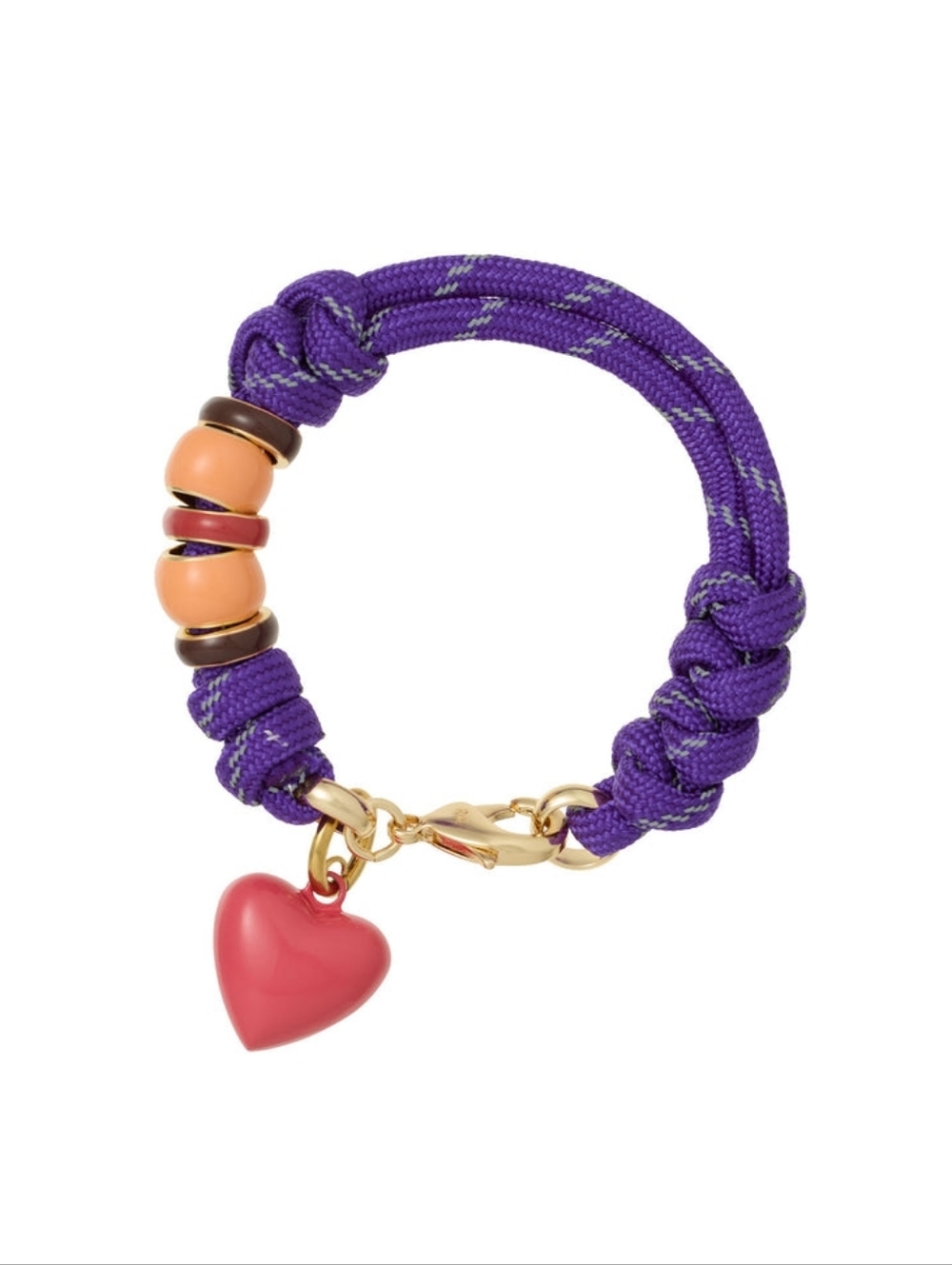 Roxanne Assoulin The Super Size Happy Cord Bracelet With Dark Rose Charm